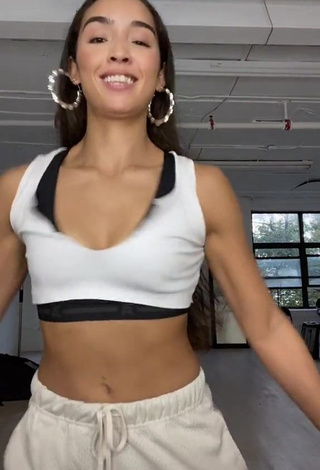 Desirable Katelyn Ashley in White Crop Top