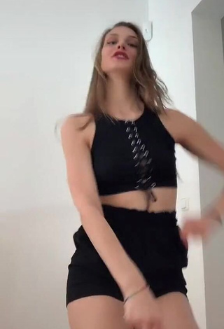 Hot Katulka in Black Crop Top