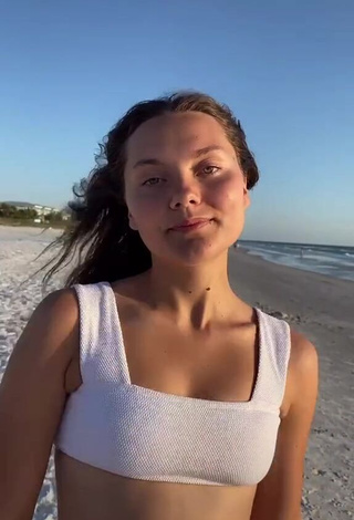 Cute Katy Hedges in White Crop Top at the Beach