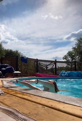 4. Cute Kenna Bates in Pink Bikini Top at the Swimming Pool