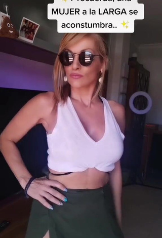 4. Amazing Lidia in Hot White Crop Top