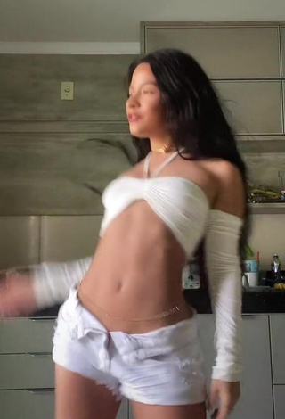 1. Beautiful Carol Mamprin in Sexy White Crop Top