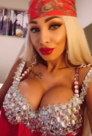 Beautiful Cristina Pucean Shows Cleavage in Sexy Bra