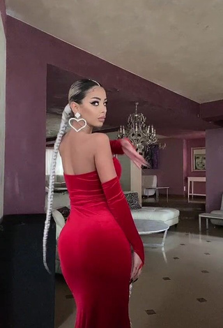 Sexy Cristina Pucean Shows Cleavage in Red Dress