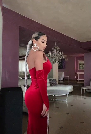 3. Sexy Cristina Pucean Shows Cleavage in Red Dress