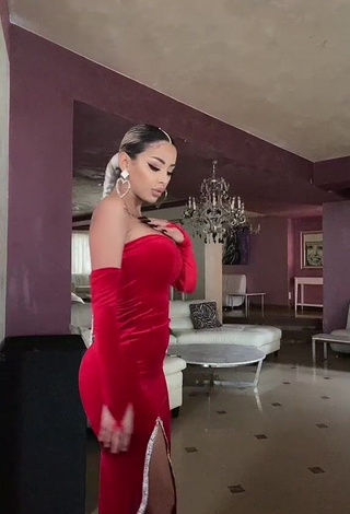 4. Sexy Cristina Pucean Shows Cleavage in Red Dress