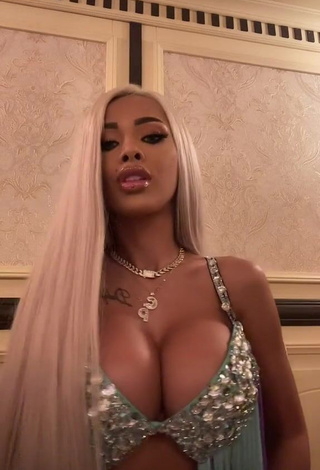 1. Sexy Cristina Pucean Shows Cleavage in Bra