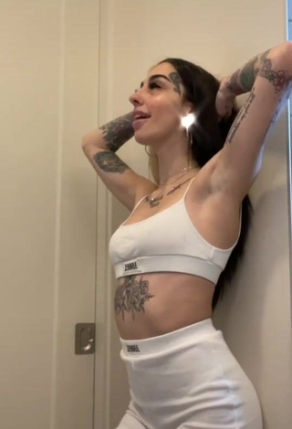 Hot Cruella Morgan in White Sport Bra