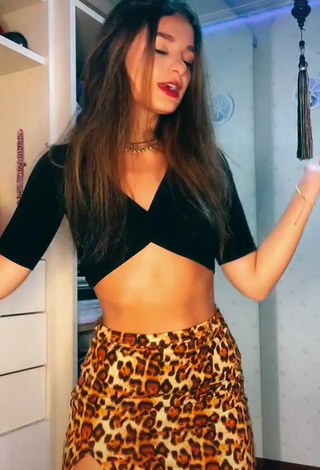 Breathtaking Crystal Braz in Black Crop Top