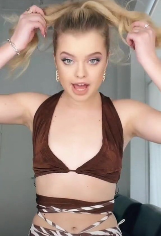 1. Hot Kristi Krime in Brown Crop Top