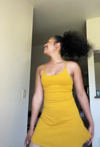 1. Hot Kalia in Yellow Dress