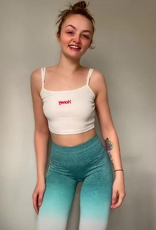 1. Hot Leah Allington in Turquoise Leggings