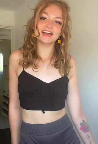 1. Beautiful Leah Allington in Sexy Black Crop Top