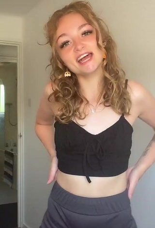 3. Beautiful Leah Allington in Sexy Black Crop Top