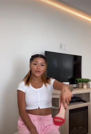 Sexy Leilani Green in White Crop Top