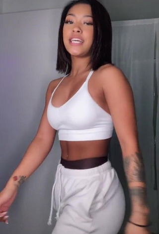 4. Sweetie Leilani Green in White Crop Top