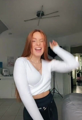 1. Beautiful Leonie Leoobalys in Sexy White Crop Top