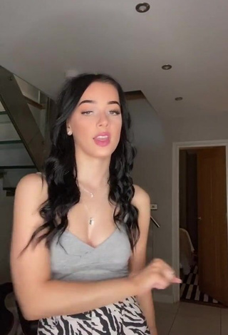 4. Cute Lauren Kearns in Grey Crop Top