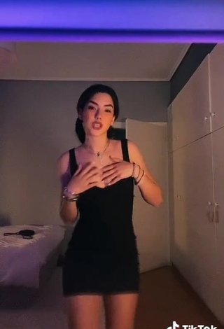 4. Hot Marilia Kontos in Black Dress