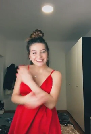 1. Hot Marta Losito in Red Dress