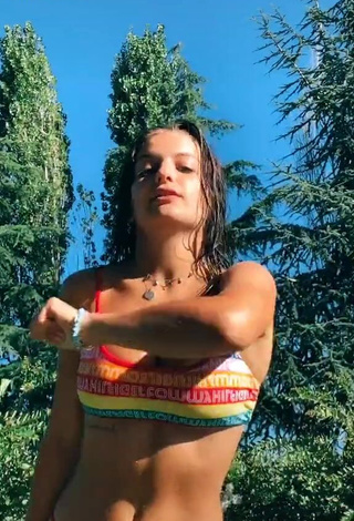 1. Cute Marta Losito in Striped Bikini