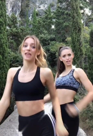 Sexy Arianna & Aurora in Black Sport Bra