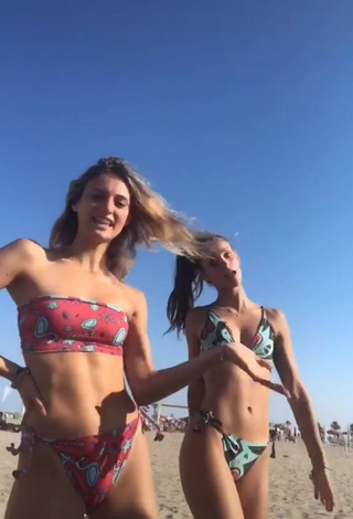 Cute Arianna & Aurora in Bikini at the Beach