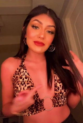 3. Cute Meagan Garcia in Leopard Crop Top