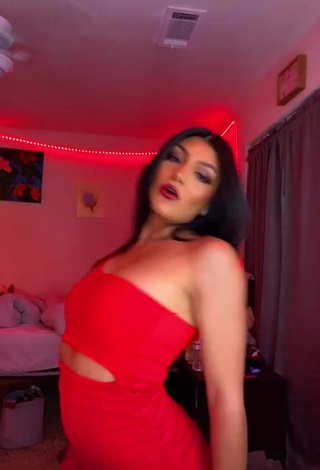 3. Hot Meagan Garcia in Red Dress