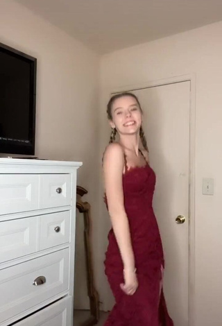 Hot Megan Rose Jordan in Red Dress