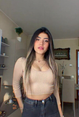 1. Cute Melissa Tejada in Beige Crop Top