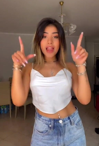 Beautiful Melissa Tejada in Sexy White Crop Top