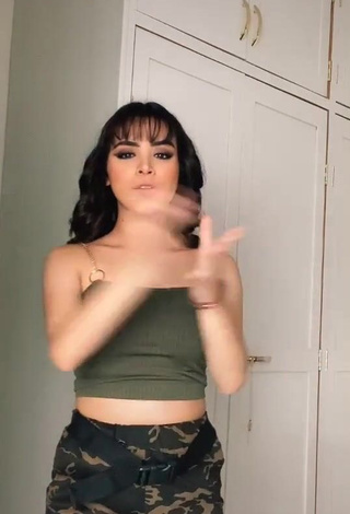 Desirable Melissa Vidales in Olive Crop Top