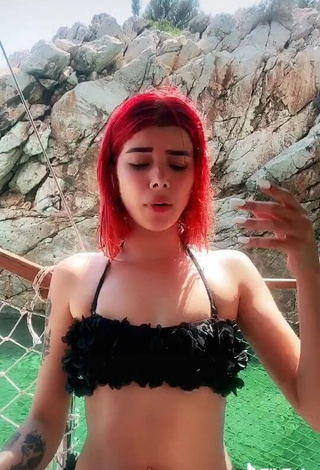 4. Desirable Merve Yalçın in Black Bikini