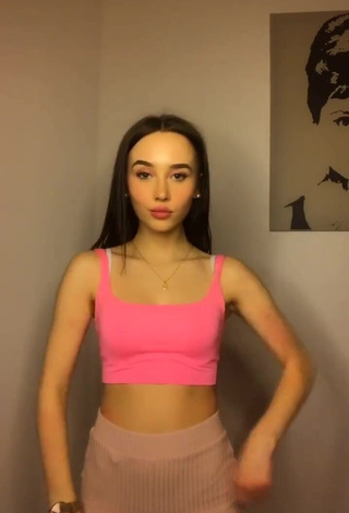 3. Sexy Nicole Sto in Pink Crop Top