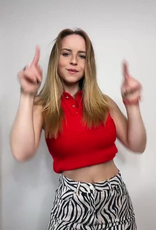 Sexy Annika Sofie in Red Crop Top