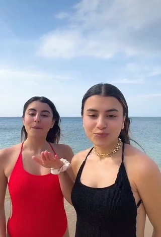 1. Hot Nour and Fatma Daghbouj in Swimsuit at the Beach