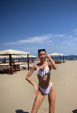 4. Wonderful Martina Picardi in White Bikini at the Beach