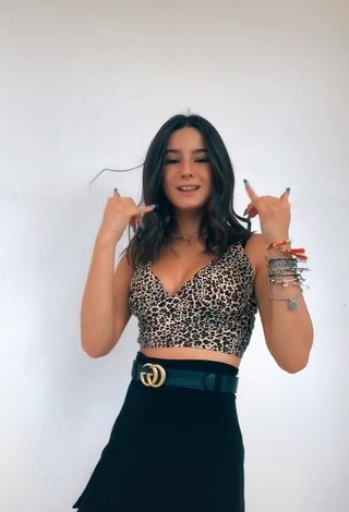 3. Cute Rebecca Gradoni in Leopard Crop Top