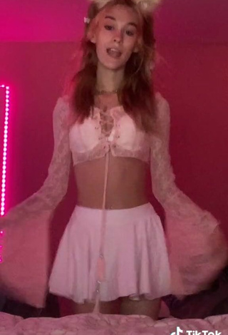 3. Hot Sabrina Jacob in Pink Crop Top