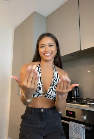 1. Sexy Sarah Magusara in Zebra Crop Top