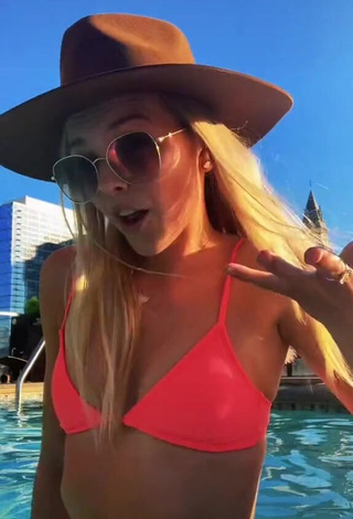 1. Sexy Selah Bunkers in Pink Bikini Top at the Pool