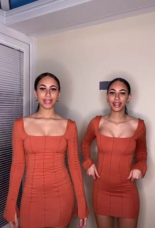 Hot Nel.Twinnys in Orange Dress