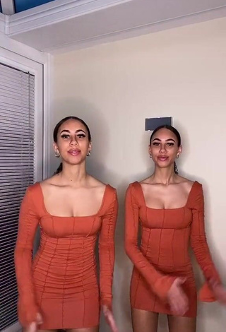 3. Hot Nel.Twinnys in Orange Dress