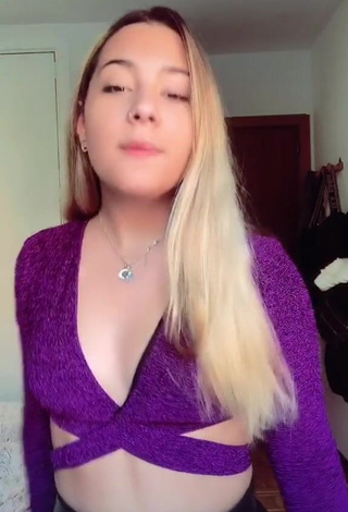 Sexy Silvia de Pablo Sanchez in Violet Crop Top