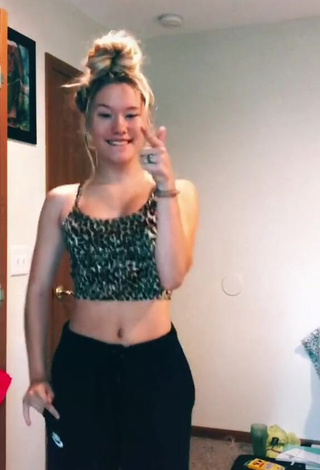 1. Sexy Skylar Budgett in Leopard Crop Top