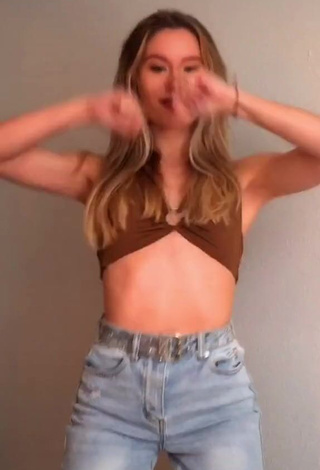 Hot Skylar Budgett in Brown Crop Top