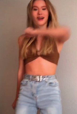 3. Hot Skylar Budgett in Brown Crop Top