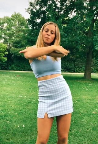 3. Hot Steffi Mercie in Grey Crop Top