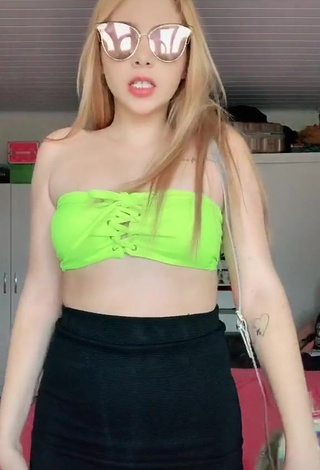 4. Sexy Thatty Ferreira in Lime Green Crop Top